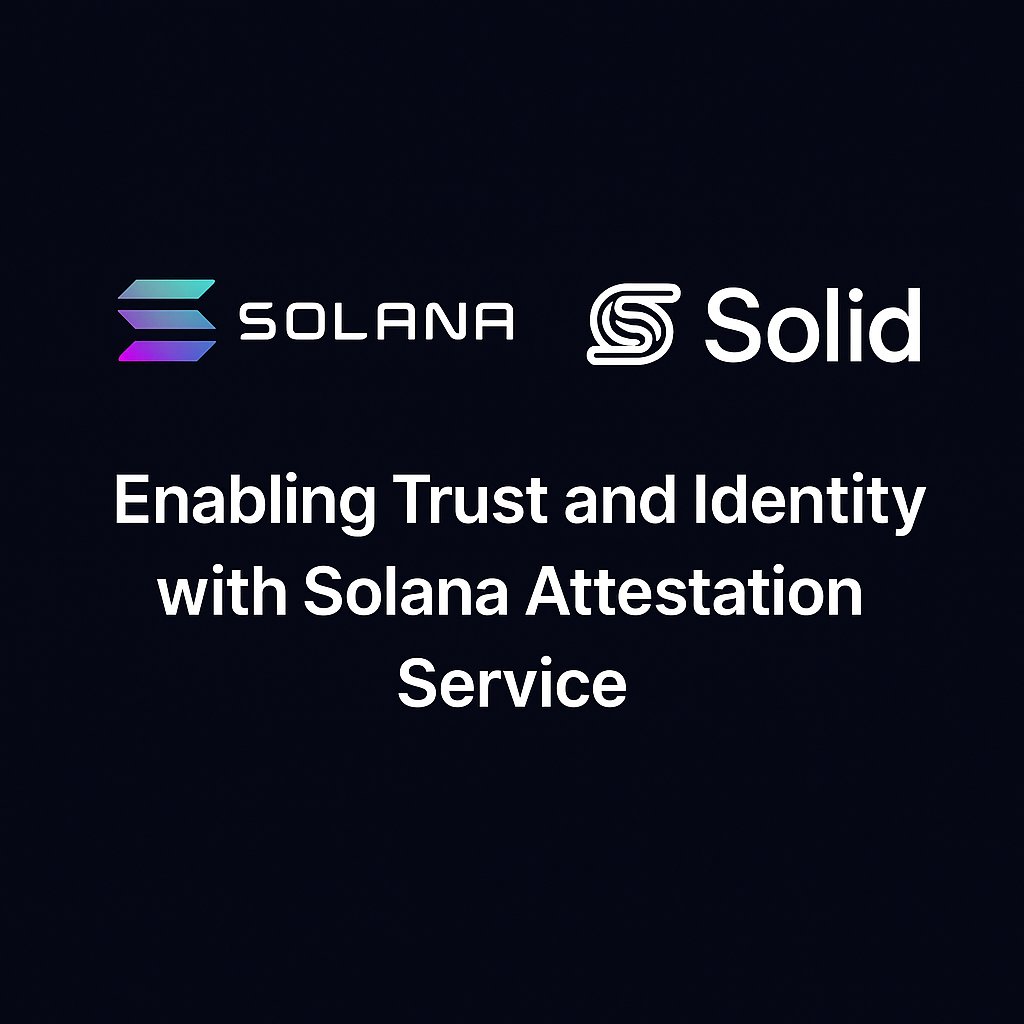 mysolidio's tweet photo. @solana leading the way in the verification and attestation space of #Web3. @mysolidio is coming with the solution for the users for seamless onboarding into Dapps. #solid #attestation #SAS #Solana https://t.co/3jfLoTgOry