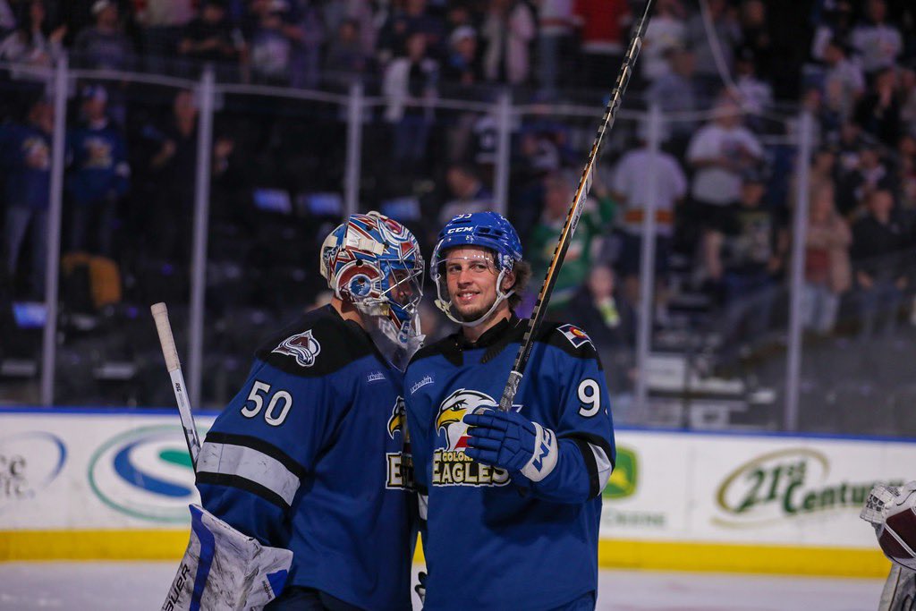 ColoradoEagles's tweet photo. Head taps and a Foudy smileβ¦what a night π€©
#EaglesCountry #TimeToFly25 https://t.co/RIR7CRTEeI