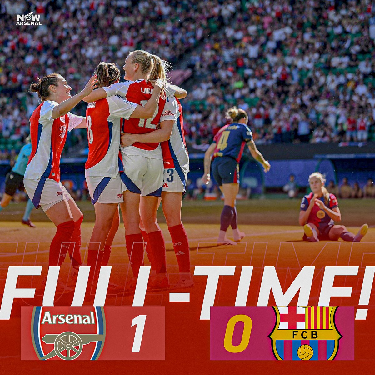 ARSENAL WOMEN ARE CHAMPIONS OF EUROPE.

The girls have done it! They’ve beaten Barcelona Women in the UEFA Champions League final.

This is Arsenal. COME ON.