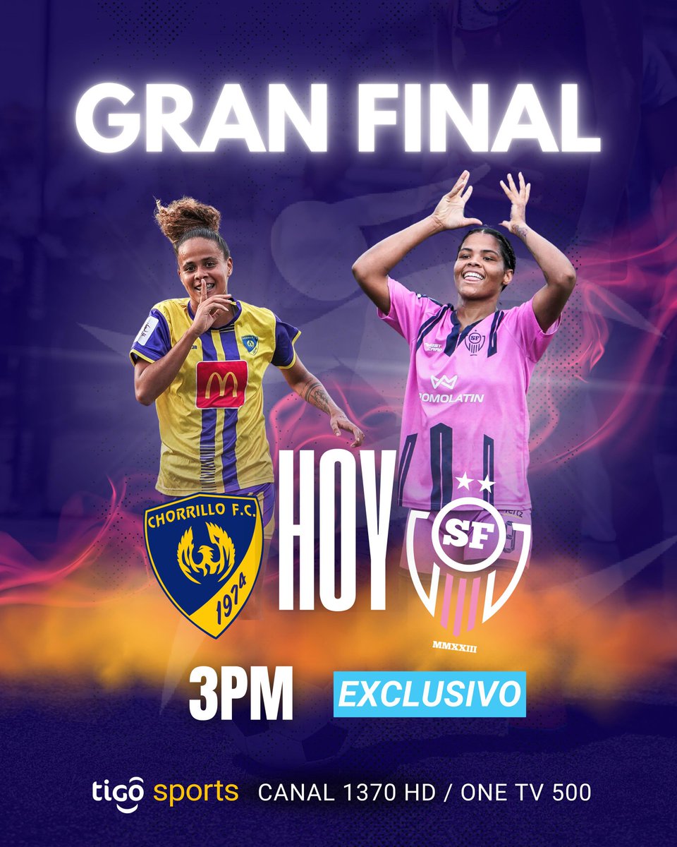 🏆 ¡𝘿𝙐𝙀𝙇𝙊 𝙋𝙊𝙍 𝙇𝘼 𝙂𝙇𝙊𝙍𝙄𝘼!

SANTA FE FC 🆚 CHORRILLO FC

La gran final de la <a href="/lffpanama/">LFF</a> se juega HOY a las 3:00 p.m.

¿Quién levantará la copa?

EXCLUSIVO por Tigo Sports Panamá, Canal 1370 HD / 500 One TV