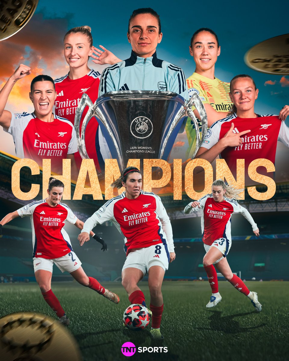 footballontnt's tweet image. ARSENAL ARE CHAMPIONS LEAGUE WINNERS 🏆

Arsenal Women upset Barcelona to become European champions for the second time in their history!

📺 @tntsports &amp;amp; @discoveryplusUK