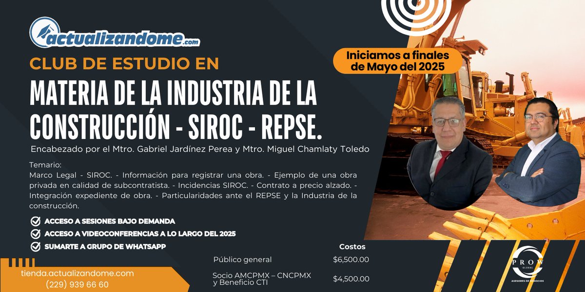 CPHugoSantos1's tweet image. Nuevo Club de Estudio Materia de la industria de la Construcción - SIROC- REPSE con el Maestro Gabriel Jardines Perea y el Maestro @chamlaty ,cualquier duda o información por este medio o por correo hugo@actualizandome.com
@CTI_actualiza  #REPSE #SIROC