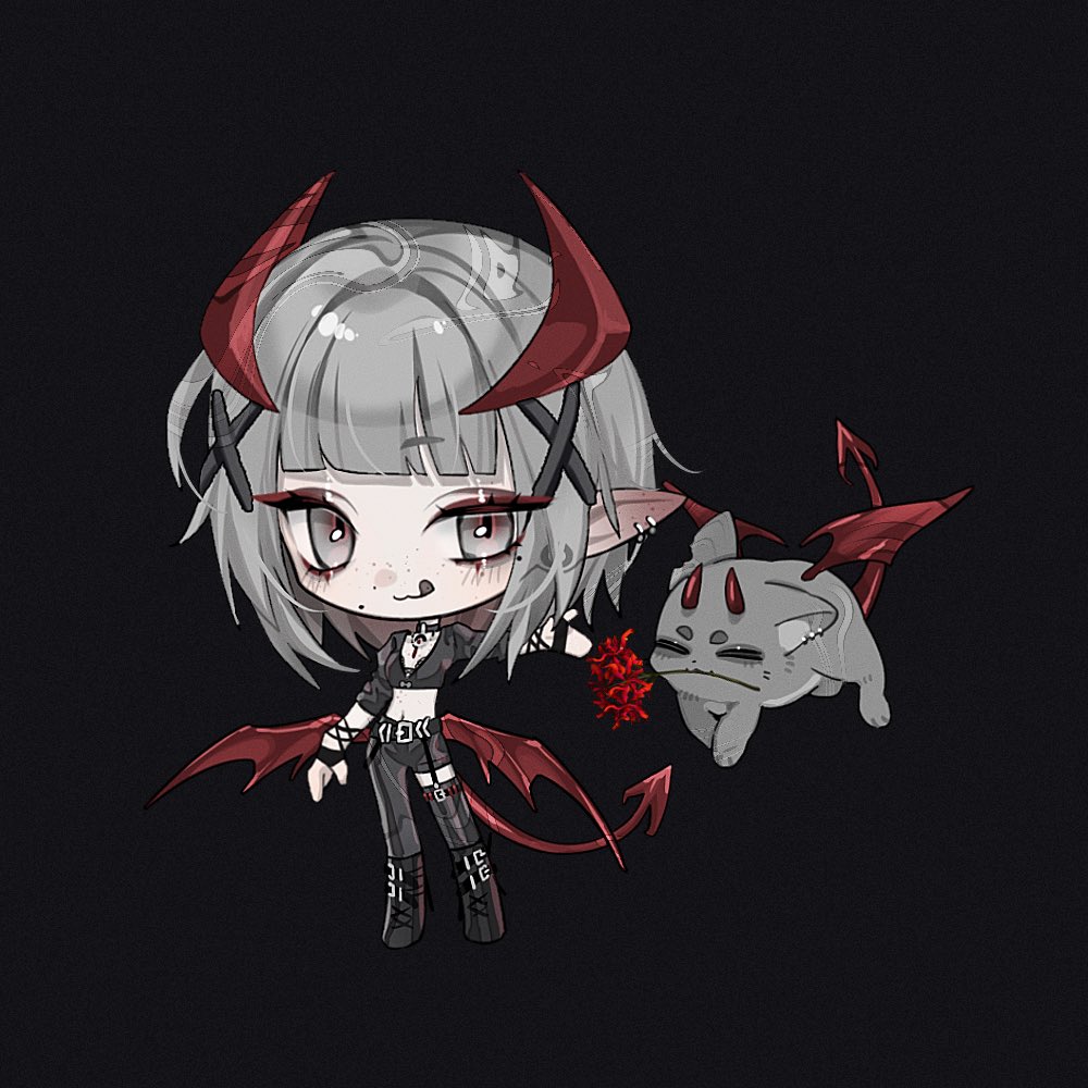 visceraevt's tweet image. oly would like to show chat the pretty flower he found 👹