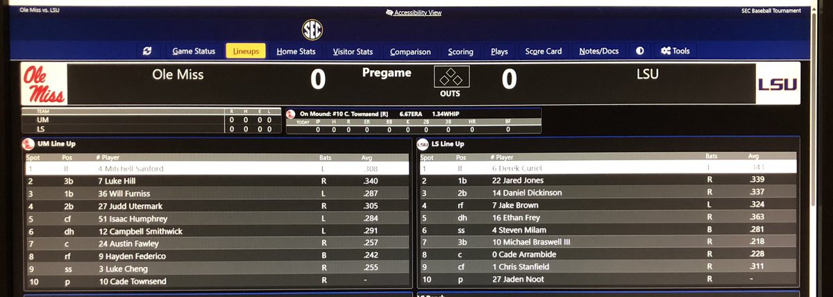 Dave Polaski (@davepolaski) on Twitter photo Semifinal Saturday in the SEC ⚾️ Tournament!
In studio for (7) <a href="/OleMissBSB/">Ole Miss Baseball</a> vs. (3) LSU… pregame now, first pitch at 1:10 pm CT with <a href="/RebVoice/">David Kellum</a> & <a href="/HenduReb/">Brad Henderson</a> on the play-by-play call.
Listen live: olemisssports.com / The Varsity Network Semifinal Saturday in the SEC ⚾️ Tournament!
In studio for (7) <a href="/OleMissBSB/">Ole Miss Baseball</a> vs. (3) LSU… pregame now, first pitch at 1:10 pm CT with <a href="/RebVoice/">David Kellum</a> & <a href="/HenduReb/">Brad Henderson</a> on the play-by-play call.
Listen live: olemisssports.com / The Varsity Network