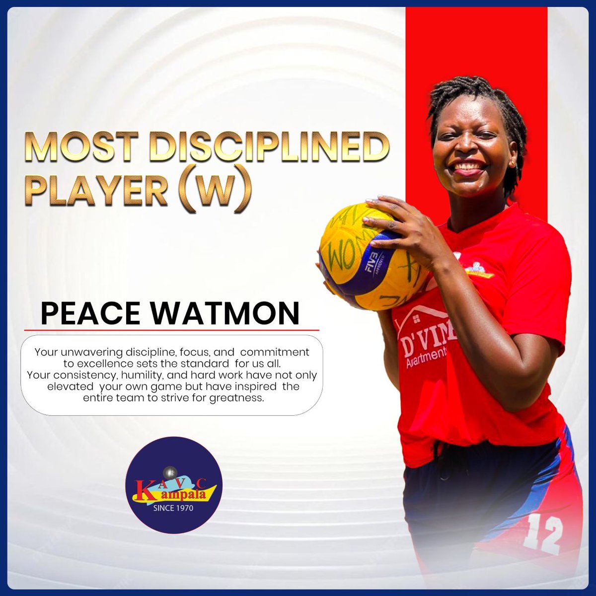 Celebrating our most disciplined players this season!  Your dedication and spirit shine brightly, and we’re incredibly grateful for you. 
Keep up the outstanding effort! 🥳

#KAVCourworld