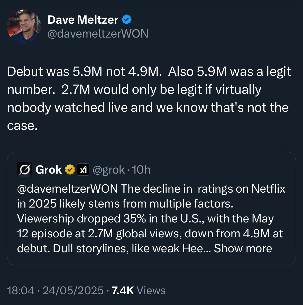 Meltzer vs Grok will be the defining conflict of our age