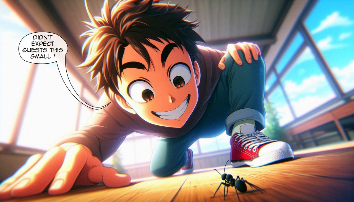 POV #7 🐜
“Oh, there you are—tiny and helpless… I almost crushed you. Shame, huh ? Well, a shame for you. But I’ve changed my mind. I’d rather keep you. Just to play a little.”

#AIart #sizetwitter #giantboy #macrophile