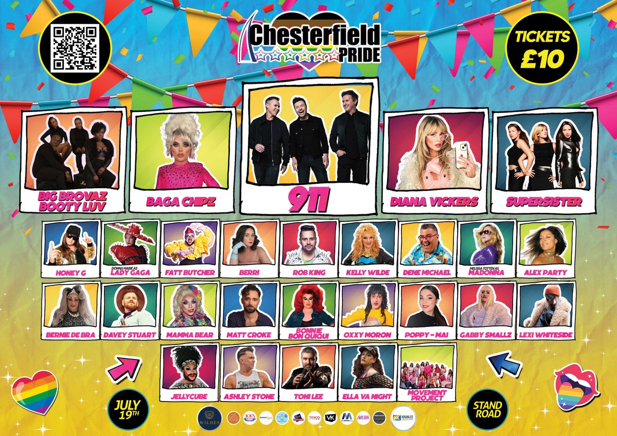 We can't wait for this summers huge event. 2 stages packed with amazing artists as we celebrate 10 years of Chesterfield Pride. <a href="/DesChes/">Destination Chesterfield</a> <a href="/chesterfielduk/">Chesterfield</a> <a href="/derbyshire/">Derbyshire</a> <a href="/KranleeL/">KranLee Logistics Limited</a> <a href="/vkdrink/">VK Drink</a> <a href="/prideukorg/">PRIDE 🏳️‍🌈🏳️‍⚧️🇬🇧</a>