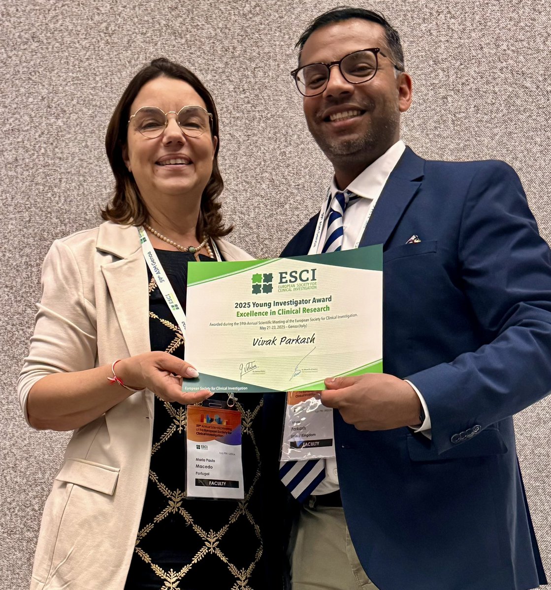 ESCI (@esci_society) on Twitter photo Paula Macedo from ESCI proudly presents the 2025 Young Investigator Clinical Award to Vivak Parkash – celebrating the next generation of clinical research!
#asm2025 #esci Paula Macedo from ESCI proudly presents the 2025 Young Investigator Clinical Award to Vivak Parkash – celebrating the next generation of clinical research!
#asm2025 #esci
