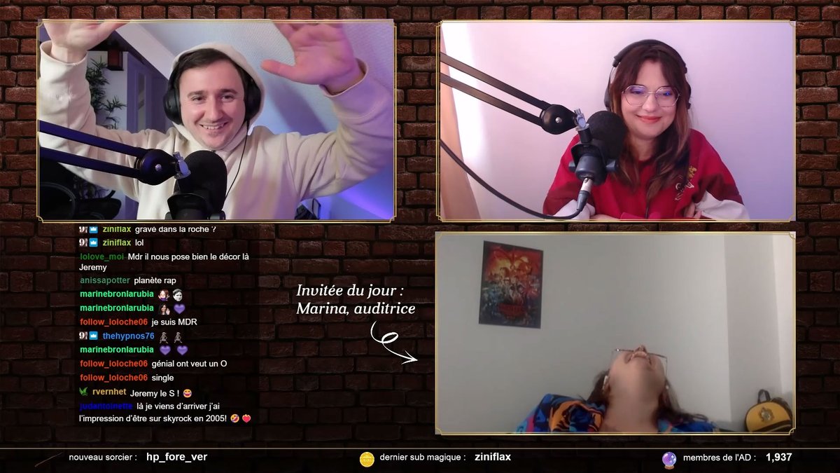 Pour avoir le contexte de cette capture d'écran, il faut écouter le dernier podcast ! 😅
Merci à notre invitée Marina de nous avoir suivi dans nos délires potterheads (oui oui 2 Marinas)
🔊 Audio disponible partout
🎞️ Replay vidéo exclusivement sur patreon.com/frequence934