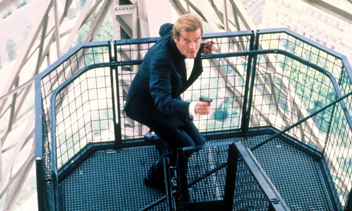 aresluoga's tweet photo. 40 years ago today, #AViewToAKill, the fourteenth installment in the #JamesBond film franchise, directed by #JohnGlen, starring #RogerMoore in his final appearance as 007, and co-starring #GraceJones, #TanyaRoberts, #PatrickMacnee, and #ChristopherWalken, opened in US theaters. https://t.co/8lEyM8hpxU