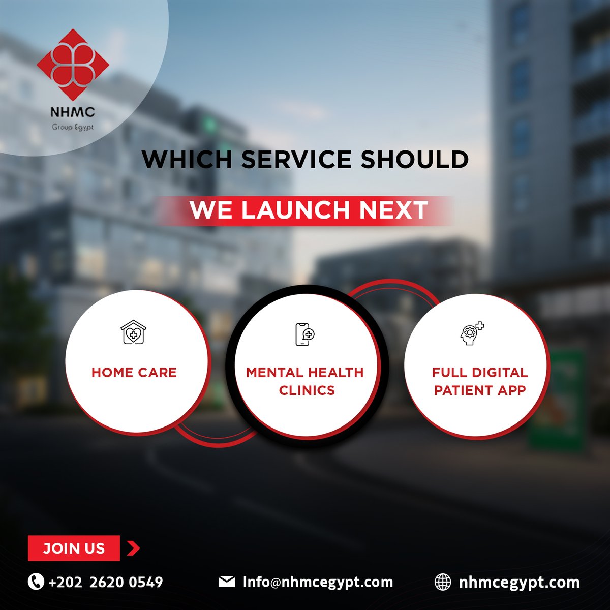 Help Shape the Future of NHMC
We want to hear from you! Which future NHMC service would you be most excited to see
launched?
Vote in the comments below
#NHMCCommunity #HaveYourSay #WeListen