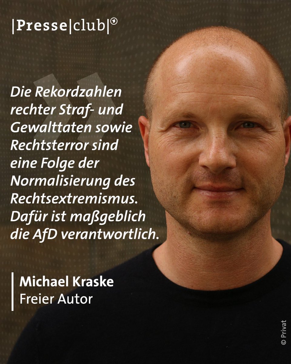 Presseclub (@ard_presseclub) on Twitter photo In Schulen sei Rechtsextremismus längst Alltag, sagt <a href="/KraskeM/">Michael Kraske</a>. Die Politik müsse handeln und eine wirksame Strategie gegen den Angriff von rechts auf den Weg bringen. Mehr dazu morgen im #Presseclub In Schulen sei Rechtsextremismus längst Alltag, sagt <a href="/KraskeM/">Michael Kraske</a>. Die Politik müsse handeln und eine wirksame Strategie gegen den Angriff von rechts auf den Weg bringen. Mehr dazu morgen im #Presseclub