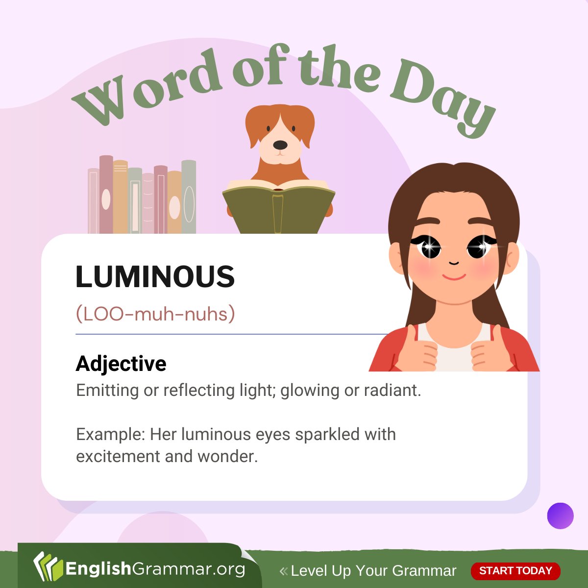 GrammarUpdates's tweet photo. Luminous https://t.co/SILNs1TXKk