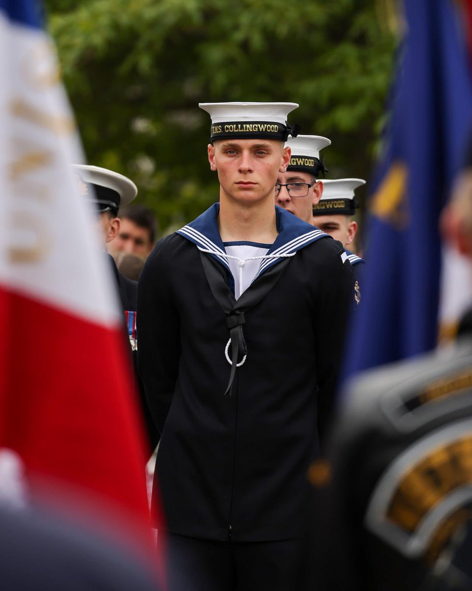 HMS_Collingwood's tweet photo. On Rue de Assiens, we stood where sorrow met strength.
In honouring those 800 civilian souls, we carried forward a legacy of hope, the true Dunkirk Spirit.
#Dunkirk85 #InTheirName #DunkirkSpirit #NeverForgotten https://t.co/T7GBhhWx4x