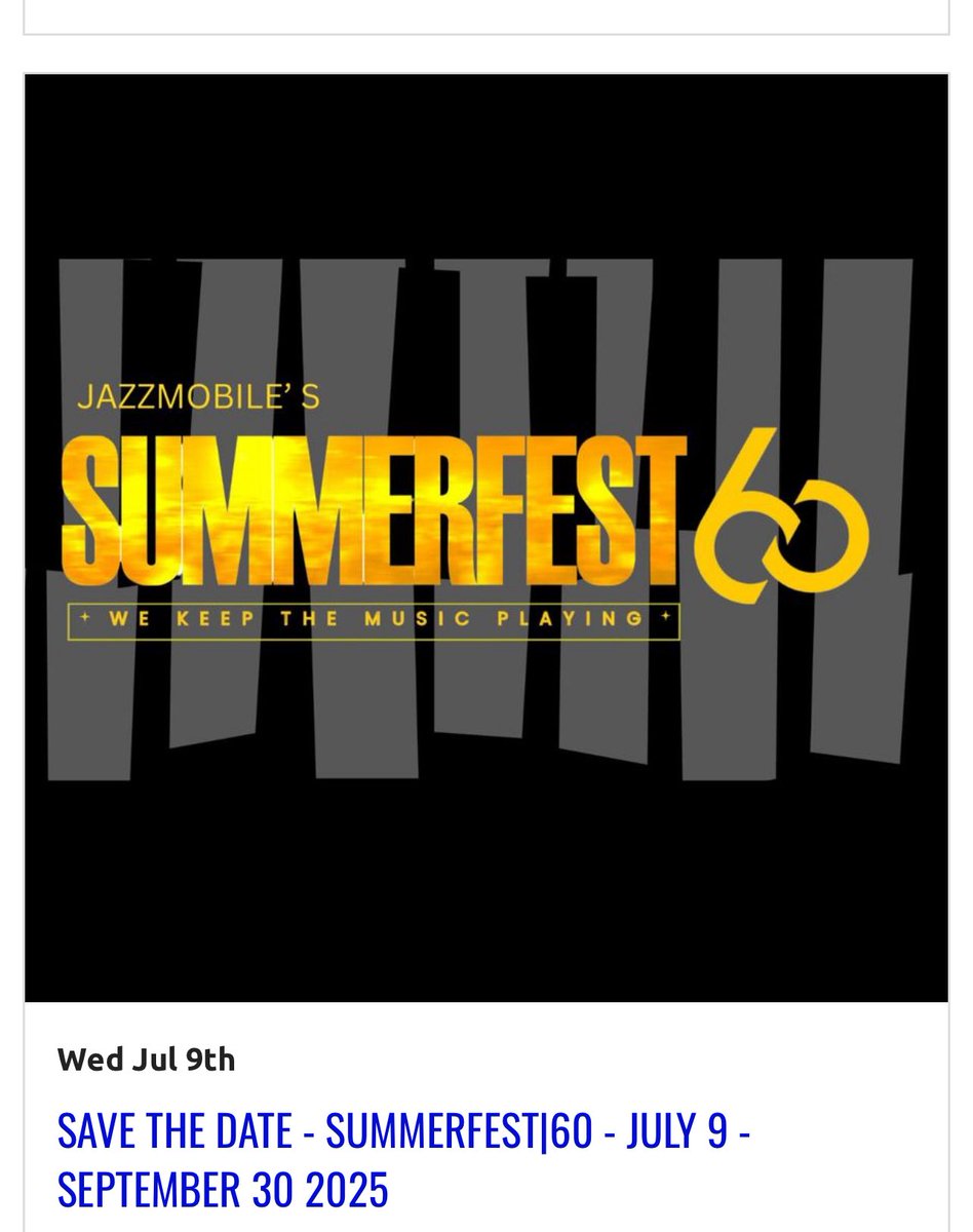 JazzmobileNY (@jazzmobileny) on Twitter photo #SUMMERFEST is coming! July 9 they September 30! #wekeepthemusicplaying #jazzmobile jazzmobile.org <a href="/WestHarlemDC/">West Harlem Development Corporation</a> #SUMMERFEST is coming! July 9 they September 30! #wekeepthemusicplaying #jazzmobile jazzmobile.org <a href="/WestHarlemDC/">West Harlem Development Corporation</a>