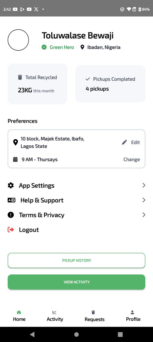 __onlychild's tweet photo. Made solid progress on EcoBin today — worked on the profile and activity UI.
One step at a time.
#VueJS #MobileDev #DevJourney #Nativescript https://t.co/VdnvsIFLOz