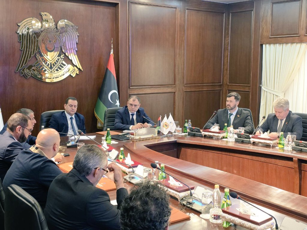 Today in Benghazi I took part in a meeting of the Belarusian delegation 🇧🇾  at the National Development Agency. We are discussing development projects.