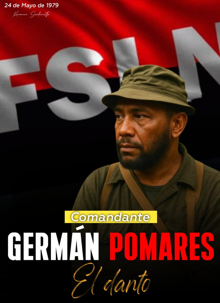 Celebramos el 46 aniversario del paso a la inmortalidad del Comandante Germán Pomares ( el Danto) caído en combate un 24 de Mayo de 1979 luchador férreo Anti imperialista y gran heredero de los ideales de Sandino. Presente comandante ✊
#PLOMO19 
#SomosRed