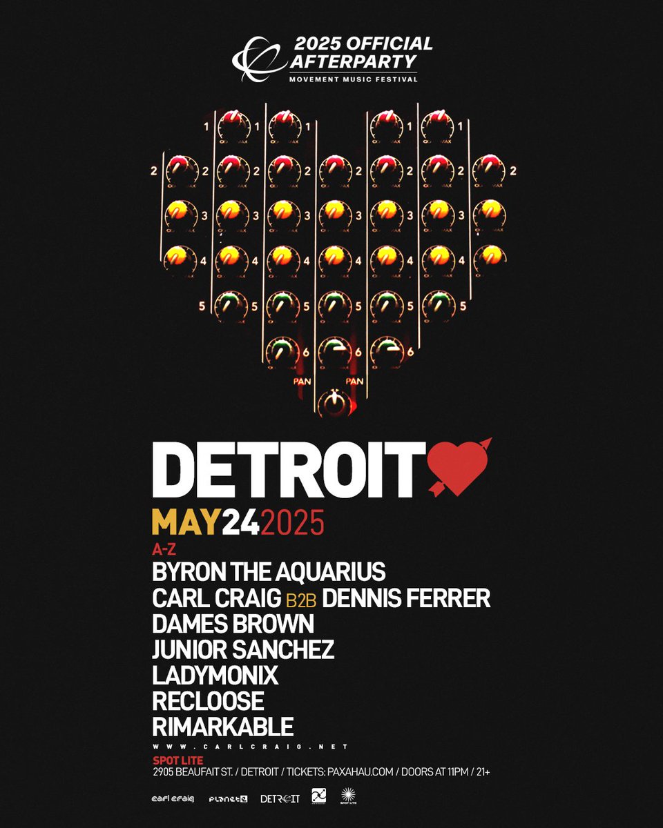 TONIGHT! Saturday 5/24 🔥 Official @movementdetroit Afterparties⁠
⁠
🔗 movementfestival.com/afterparties (link in bio)