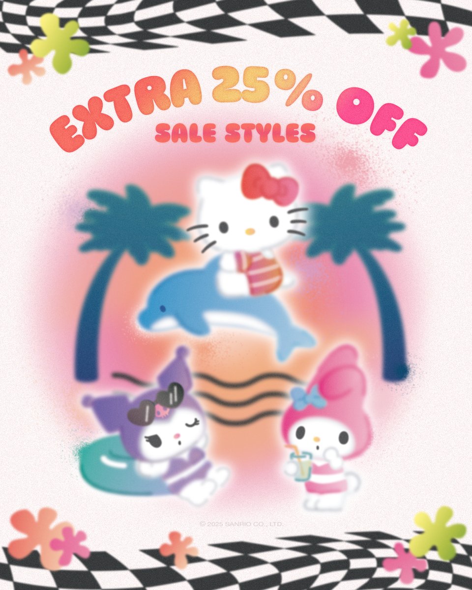 Hello summer ☀️ Enjoy the long weekend with an extra 25% off sale items on Sanrio.com! Use code: SUNSHINE25 at checkout. bit.ly/4kDP08q