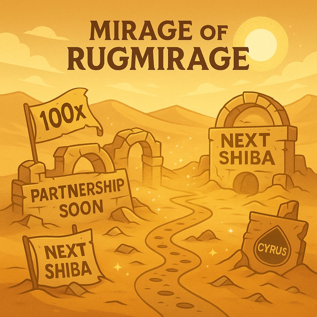 Cyrusmemecoin's tweet image. It looked like paradise.
It felt like the future.
But it vanished overnight.

The Mirage of Rugmirage is a monument to the downfall of deception.
$CYRUS walked through it.
Others… did not.
#CyrusCoin #CryptoRug #Solana #MemeEmpire
🔗 cyrusmemecoin.com
