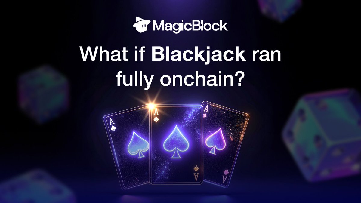 Imagine this: online blackjack, but it's fully onchain, real-time, and every action is verifiable

Here's how MagicBlock's Ephemeral Rollups + VRF Plugin could enable web2-like blackjack directly on @Solana 🧵👇