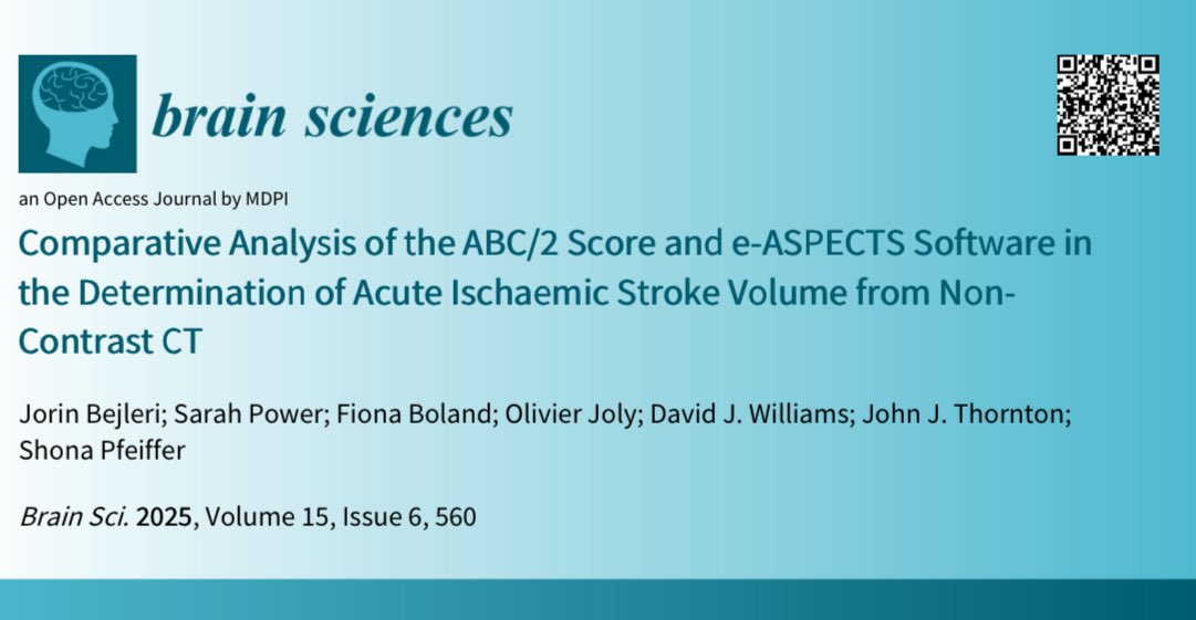 PfeifferShona's tweet photo. Our latest paper on acute infarct volume determination from NCCT in ischaemic stroke - a nice collaboration with @Beaumont_Dublin Neuroradiology, @RCSI_StAR_MD @JBejleri and @Olivier_J_Joly 
@RCSI_postgrad @RCSI_Irl @PhysiologyRCSI #stroke #strokeresearch

https://t.co/3hborCmkIl https://t.co/4xN4MVg7sh