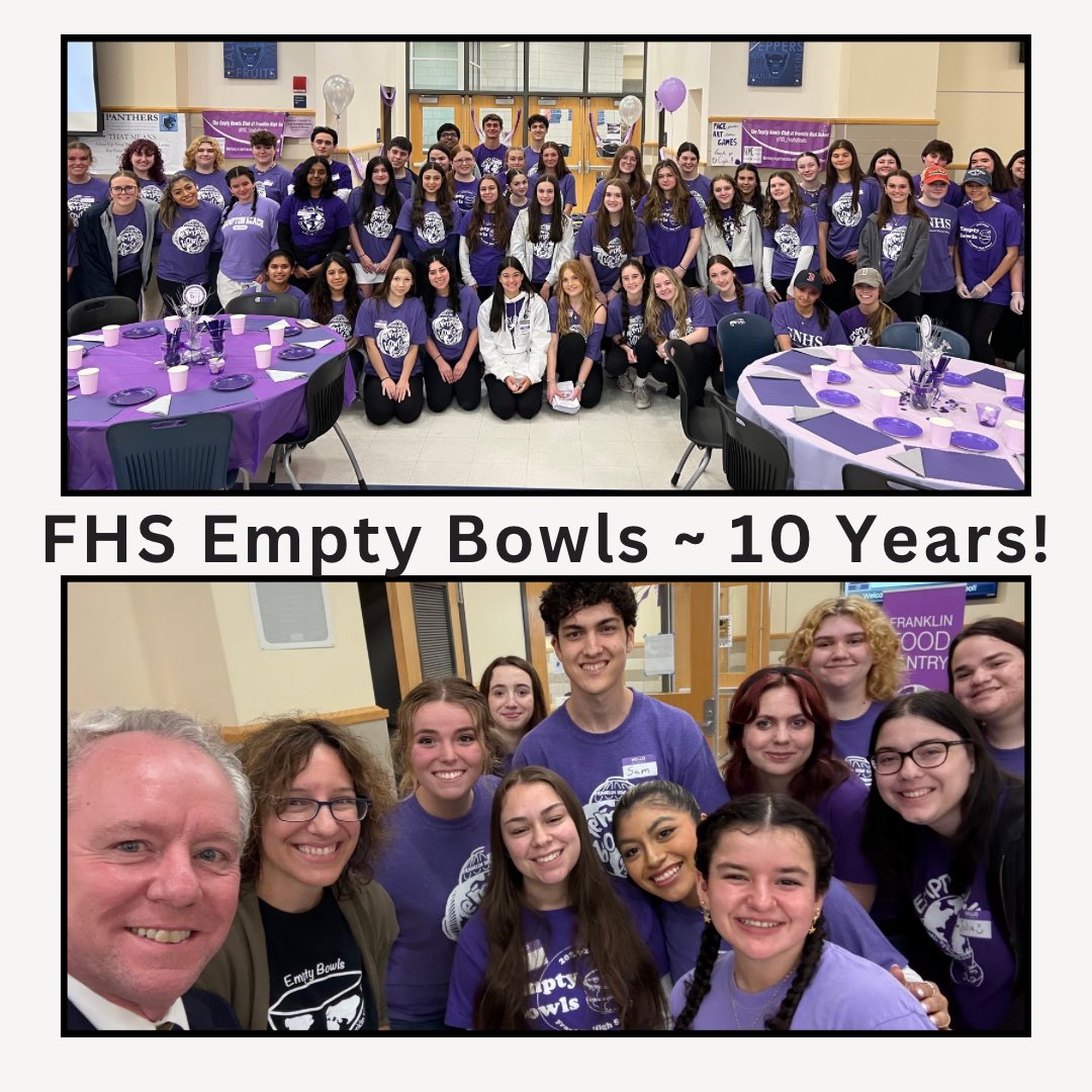 Brenna Johnson (@johnsonb_ms) on Twitter photo We did it! On Thursday, Empty Bowls celebrated 10 years of community partnership with the Franklin Food Pantry. Thank you! #emptybowls
<a href="/FHS_EmptyBowls/">FHS Empty Bowls</a> <a href="/FranklinHS/">FranklinHighSchool</a>
<a href="/jeffroy/">Jeffrey N. Roy</a> <a href="/FranklinFoodPan/">Franklin Food Pantry</a> <a href="/TOFranklinMA/">Town of Franklin, MA</a> <a href="/FranklinPSNews/">Franklin Public Schools, MA</a> We did it! On Thursday, Empty Bowls celebrated 10 years of community partnership with the Franklin Food Pantry. Thank you! #emptybowls
<a href="/FHS_EmptyBowls/">FHS Empty Bowls</a> <a href="/FranklinHS/">FranklinHighSchool</a>
<a href="/jeffroy/">Jeffrey N. Roy</a> <a href="/FranklinFoodPan/">Franklin Food Pantry</a> <a href="/TOFranklinMA/">Town of Franklin, MA</a> <a href="/FranklinPSNews/">Franklin Public Schools, MA</a>