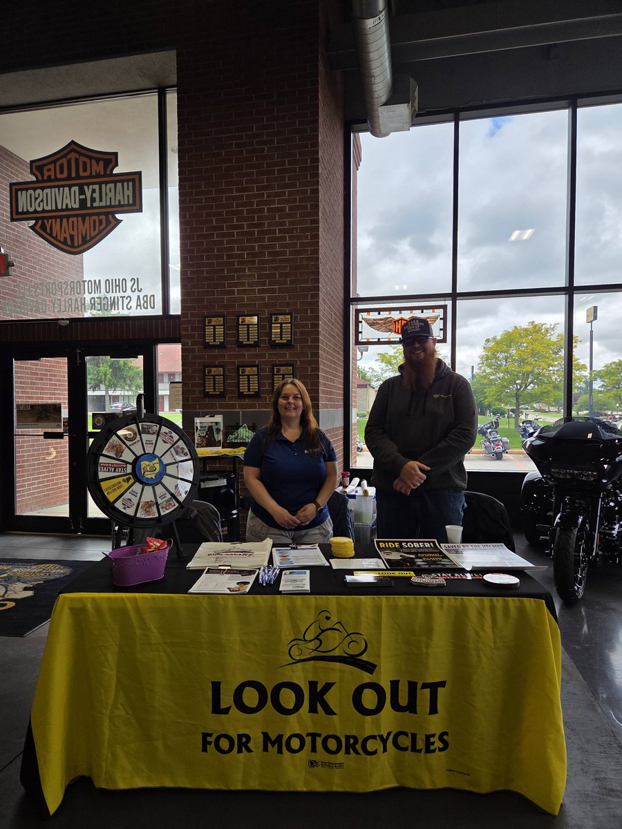 Our Safe Communities team is here at Stinger Harley-Davidson for their Blessing of Bikes event!

We're teaming up with Motorcycle Ohio today, so stop by and say hi!