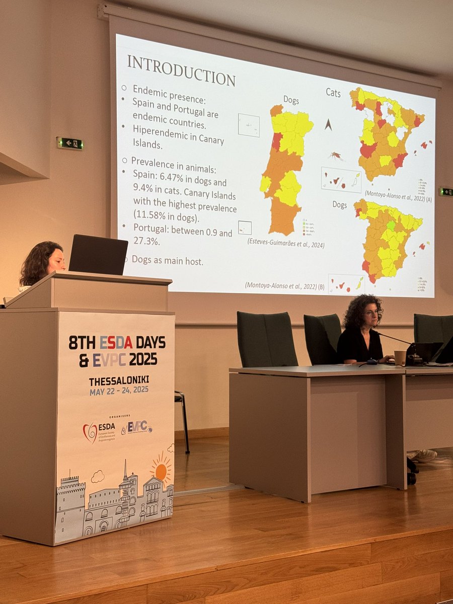 Elena Infante González-Mohino talking about current risk of transmission of animal and human dirofilariosis in Portugal and Spain month by month through ecological niche modeling