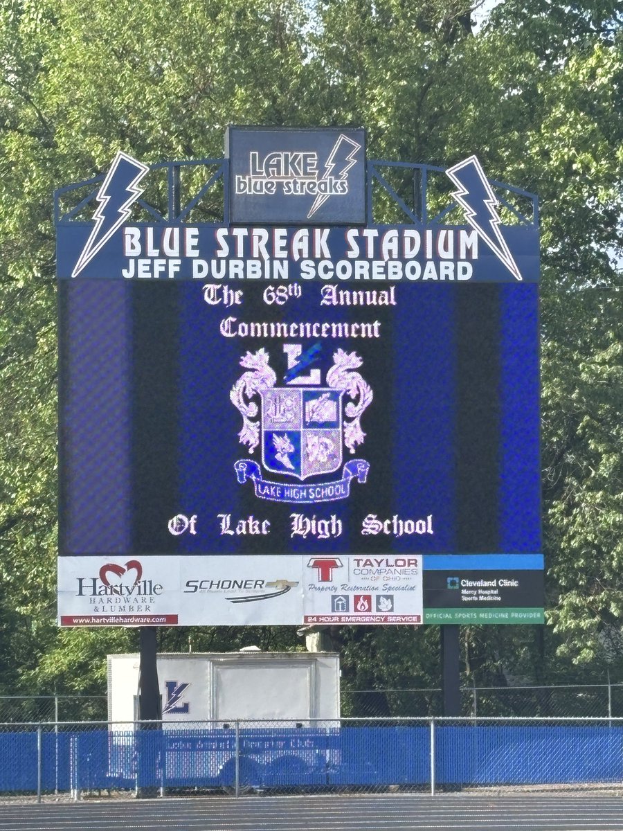 Blue Streak Stadium is ready for the Class of ‘25, and the Class of ‘25 is ready for wherever their lives should take them. Our world really needs people like you right now, but never forget who you are and where you’re from. Go get ‘em.