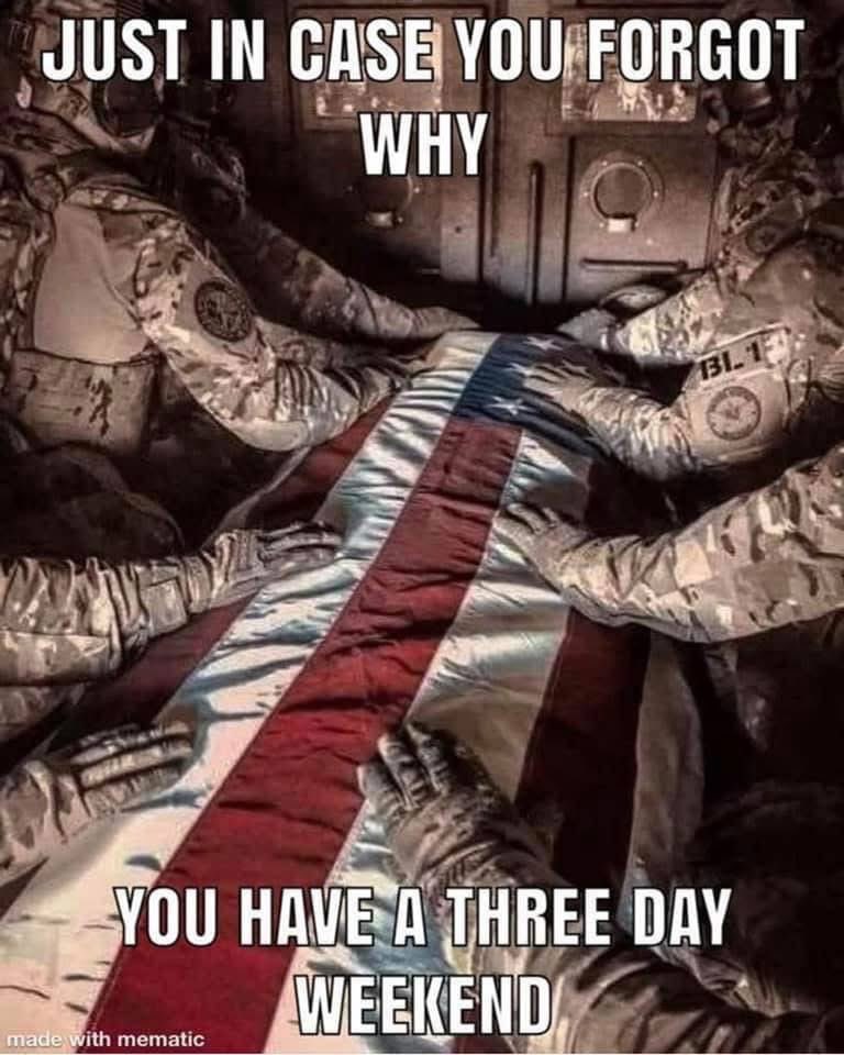 Forever grateful! 

This is not just a long weekend, it’s a memorial to those brave individuals who went before us. Their sacrifice deserves our reflection. 🇺🇸 🙏 

Happy #MemorialDay