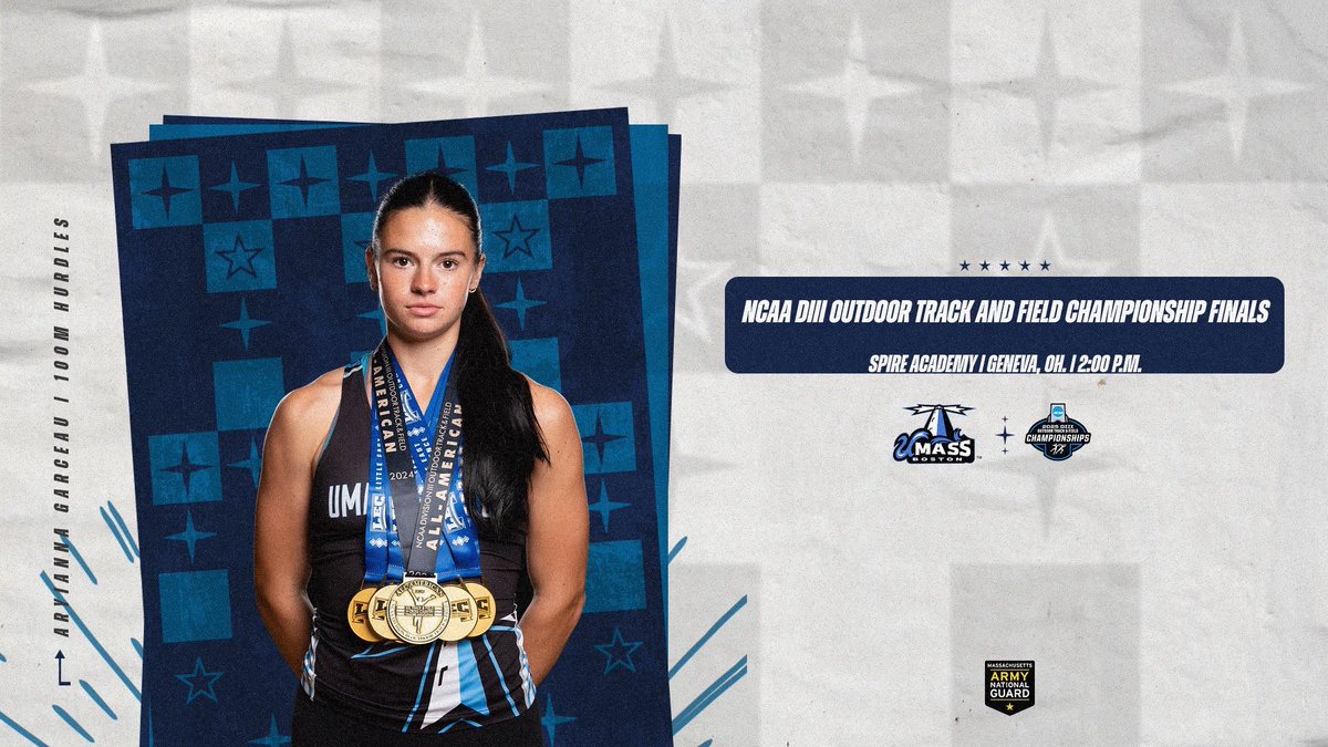 UMassBostonAthletics (@umassbeacons) on Twitter photo TODAY IS THE DAY 🗓️
It all comes down to this… Aryianna Garceau runs in the 100m Hurdle Finals at the <a href="/NCAADIII/">NCAA Division III</a> Outdoor Track and Field Championships at 2:00 PM!
Link in bio for live results and video broadcast!
#ForTheTimes #FindAWay #GoBeacs TODAY IS THE DAY 🗓️
It all comes down to this… Aryianna Garceau runs in the 100m Hurdle Finals at the <a href="/NCAADIII/">NCAA Division III</a> Outdoor Track and Field Championships at 2:00 PM!
Link in bio for live results and video broadcast!
#ForTheTimes #FindAWay #GoBeacs