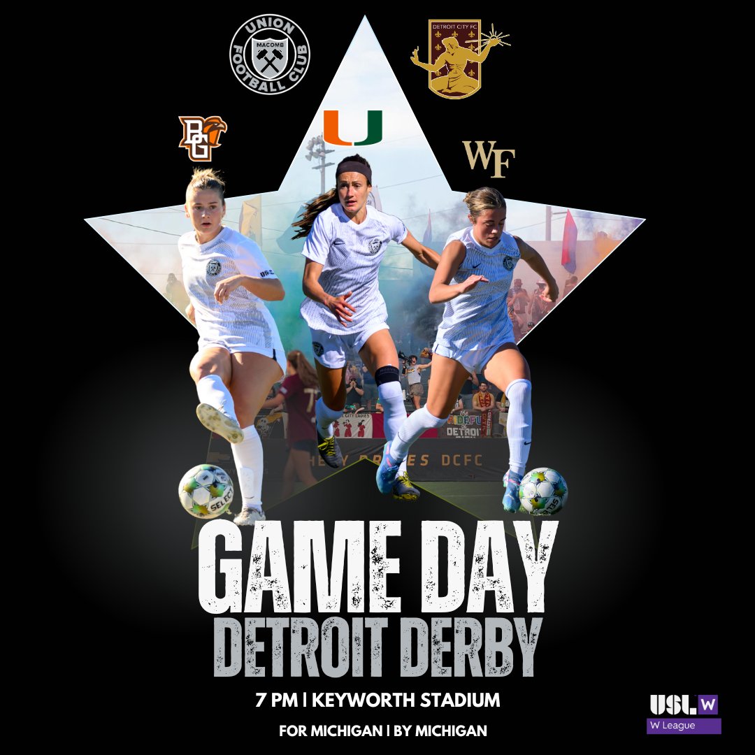 Union FC Macomb (@unionfcmacomb) on Twitter photo A game that needs no introduction, it's Detroit Derby night at Keyworth!
Our <a href="/USLWLeague/">USL W League</a> squad heads to National Semi-Finalist Detroit City FC for an early-season test between two incredible teams.
We hope to see you live in person, but if you can't make it, tune in for the A game that needs no introduction, it's Detroit Derby night at Keyworth!
Our <a href="/USLWLeague/">USL W League</a> squad heads to National Semi-Finalist Detroit City FC for an early-season test between two incredible teams.
We hope to see you live in person, but if you can't make it, tune in for the