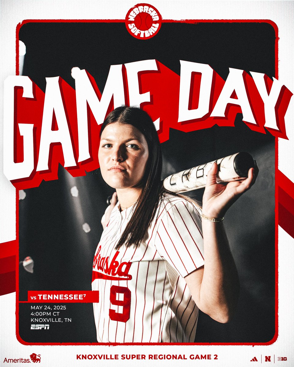 Nebraska Softball (@huskersoftball) on Twitter photo Whatever it takes.
๐: Tennessee
๐: Knoxville, TN
๐: 4:00pm CT
๐บ: ESPN
๐ป: <a href="/HuskersRadio/">Huskers Radio Network</a> Whatever it takes.
๐: Tennessee
๐: Knoxville, TN
๐: 4:00pm CT
๐บ: ESPN
๐ป: <a href="/HuskersRadio/">Huskers Radio Network</a>