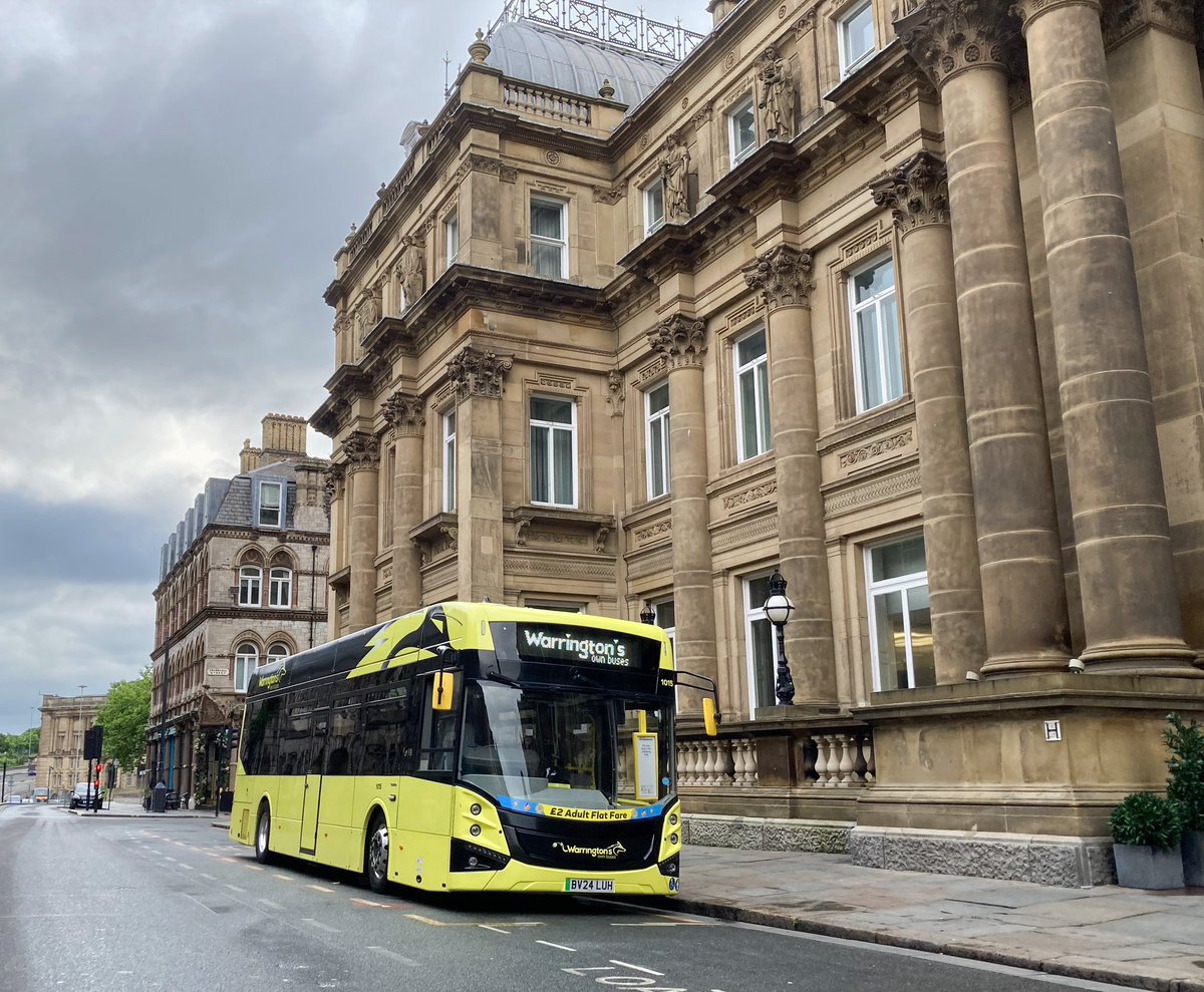 An unusual visitor to Liverpool this morning was Warrington’s Own Buses 1015 (BV24 LUH), an MCV bodied Volvo BZL #Warrington #liverpool #volvo #BZL #MCV #bus