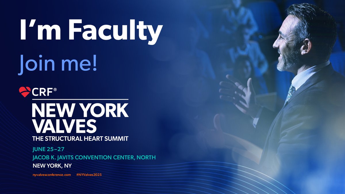 Excited to share I'll serve as Faculty at New York Valves: The Structural Heart Summit, taking place June 25–27, 2025 in New York City. Come join me!
#NYValves2025 <a href="/crfheart/">Cardiovascular Research Foundation</a> <a href="/nyphospital/">NewYork-Presbyterian</a> <a href="/CU_Cardiology/">ColumbiaCardiology</a>