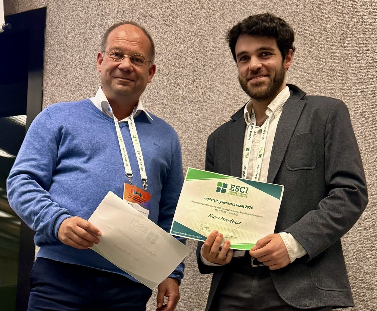 ESCI (@esci_society) on Twitter photo Nuno Mendonca, winner of the 2024 Exploratory Research Grant, is honoured with this prestigious award presented by Marcel Twickler.                                 #asm2025 #esci #exploratorygrants Nuno Mendonca, winner of the 2024 Exploratory Research Grant, is honoured with this prestigious award presented by Marcel Twickler.                                 #asm2025 #esci #exploratorygrants