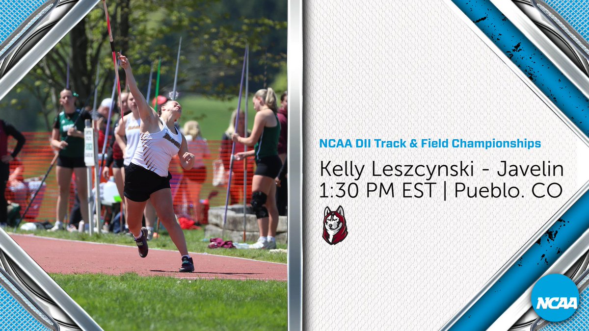 👟: Kelly Leszcynski looks to take home the national championship in the javelin as she competes at 1:30 PM EST in Pueblo, Colorado!

📊: tinyurl.com/4966v54e
🎥: tinyurl.com/bpaur8ak

#Unleashed