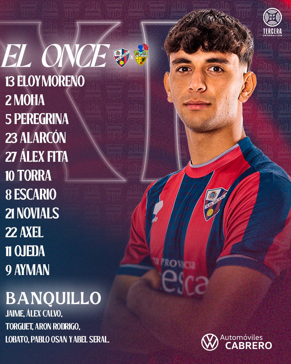 👥 ALINEACIÓN | ¡Salimos con este once a buscar la remontada en El Alcoraz!

#TerceraRFEF | #HuescaBinéfar🔵🔴