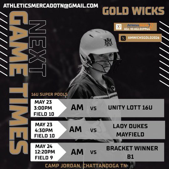 Kelsey Green (@kelsey_green7) on Twitter photo We got 2 Ws yesterday. I went 3 for 4 with 2 doubles and 3 RBIs. Delayed start today. We play at 1:20 at Camp Jordan field 9. Come see us!
<a href="/AMWicksGold2026/">Athletics Mercado 16U Gold - Wicks</a> <a href="/JoeGuth08812179/">Joe Guthrie</a> <a href="/bscc_softball/">Bevill Softball</a> <a href="/SoftballCalhoun/">Calhoun Softball</a> <a href="/CoachFrankReed/">Frank Reed</a> <a href="/ClarkGSCC/">Ryan Clark</a> We got 2 Ws yesterday. I went 3 for 4 with 2 doubles and 3 RBIs. Delayed start today. We play at 1:20 at Camp Jordan field 9. Come see us!
<a href="/AMWicksGold2026/">Athletics Mercado 16U Gold - Wicks</a> <a href="/JoeGuth08812179/">Joe Guthrie</a> <a href="/bscc_softball/">Bevill Softball</a> <a href="/SoftballCalhoun/">Calhoun Softball</a> <a href="/CoachFrankReed/">Frank Reed</a> <a href="/ClarkGSCC/">Ryan Clark</a>