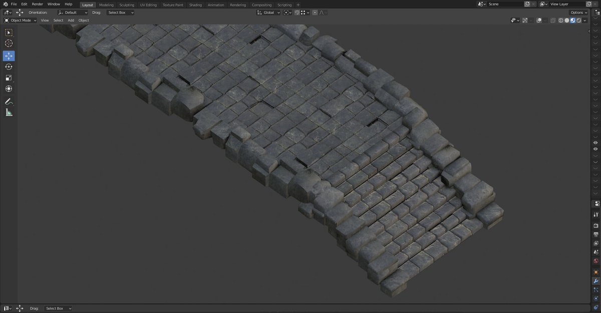 RekeshGaal's tweet image. W.I.P. 
Continuing to create assets for the temple! 🏛️ 
New stair and path fragments that I plan to place in front of the entrance! 🧱

#RekeshGaal #DarkFantasy #IndieGame #horrorgame #indiedev #devlog #screenshotsaturday #horror #ゲーム制作 #solodev #gamedev #jogos #3dmodeling