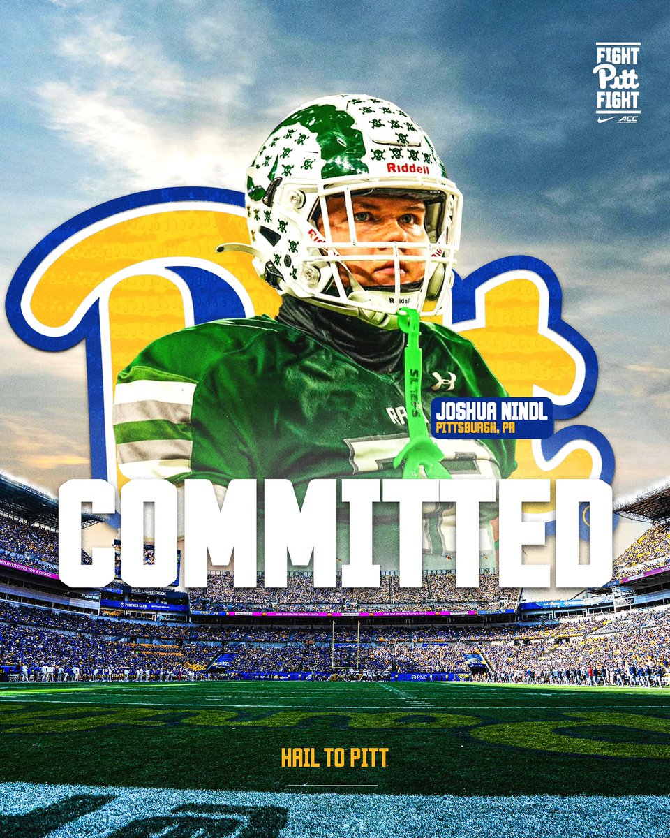 Joshua Nindl (@nindl_joshua) on Twitter photo I am very excited to announce my commitment to <a href="/Pitt_FB/">Pitt Football</a>. Thank you to <a href="/AdamCalt/">Adam Caltury</a> <a href="/CoachDarveau/">Jeremy Darveau</a> and <a href="/CoachDuzzPittFB/">Pat Narduzzi</a> for the opportunity. H2P! I am very excited to announce my commitment to <a href="/Pitt_FB/">Pitt Football</a>. Thank you to <a href="/AdamCalt/">Adam Caltury</a> <a href="/CoachDarveau/">Jeremy Darveau</a> and <a href="/CoachDuzzPittFB/">Pat Narduzzi</a> for the opportunity. H2P!