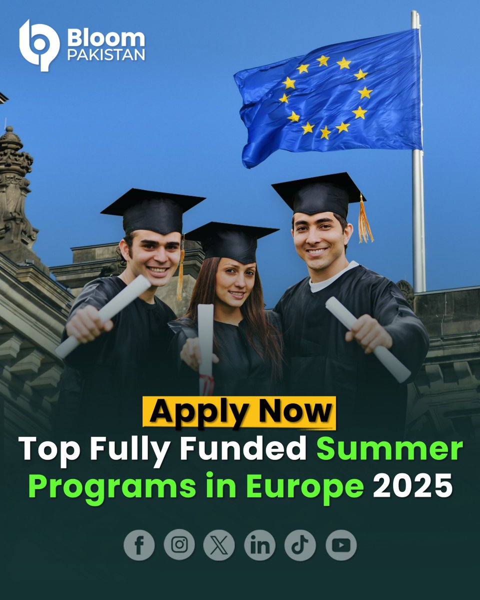 bloom_pakistan's tweet image. Top Fully Funded Summer Programs in Europe 2025: Apply Now

#BloomPakistan @visiteurope  @MakeEuropeFree  #SummerPrograms2025 #FullyFunded #StudyInEurope #EuropeScholarships #StudentOpportunities #InternationalPrograms

Read More:
bloompakistan.com/top-fully-fund…