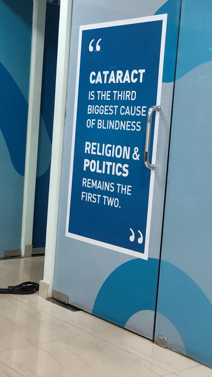 Display at a Kannur eye hospital. Sharing without comment .