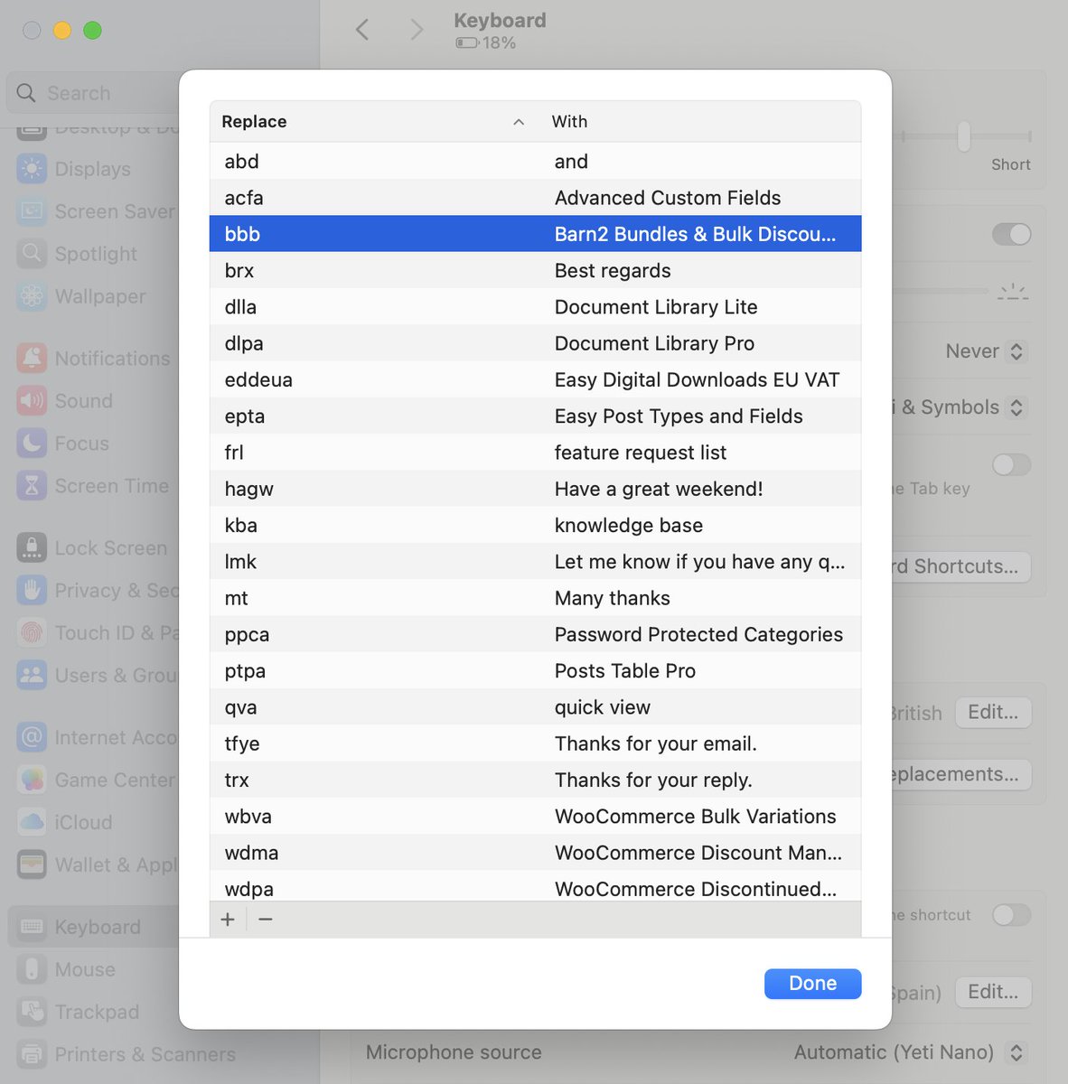 #ShopifyDiary 105: Last week I set up a text replacement shortcut to expand "BBB" to "Barn2 Bundles &amp; Bulk Discounts".

I've already used it so many times that I'm wondering how much time I wasted typing it for so long! 💡