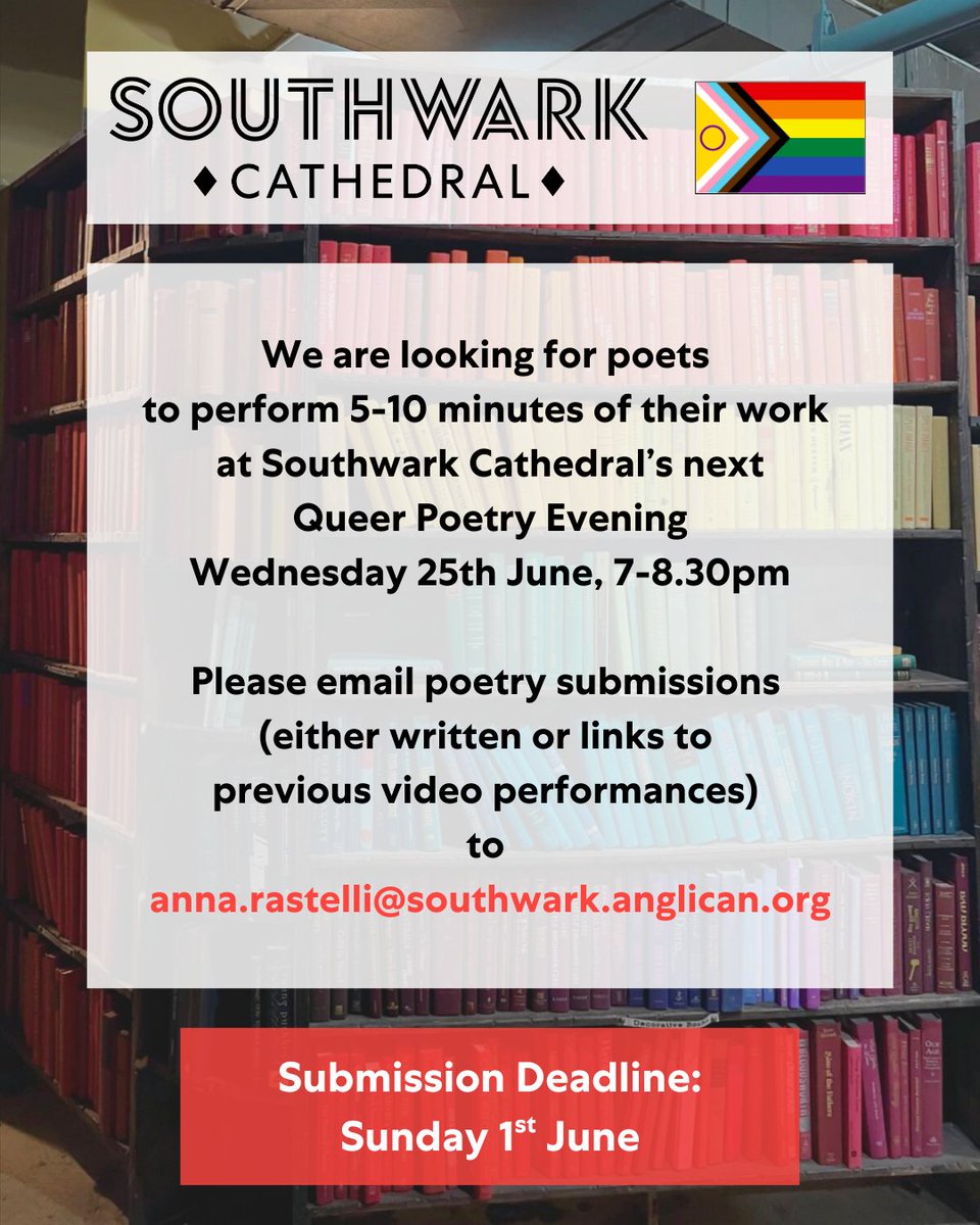 Queer Poetry Evening
Wednesday 25 June, 7pm
~
Join us for a night of poetry as we celebrate the diverse voices and stories within the LGBTQ+ community through the power of words.
More information and instructions on submitting poems in the images on this post.