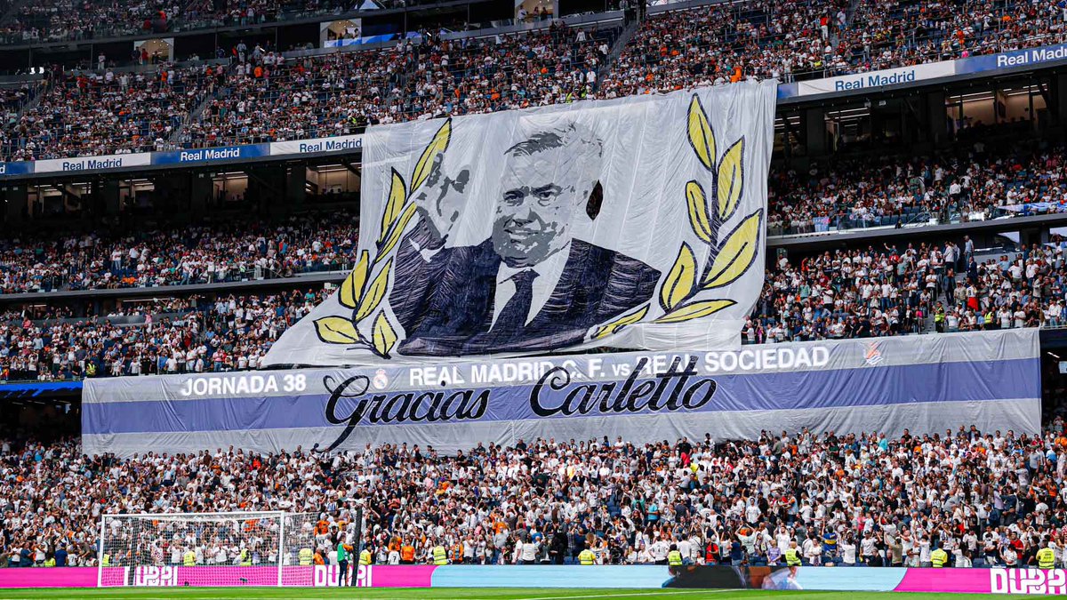 SeputarMadrid's tweet photo. 🤍 Tifo di Bernabéu dalam laga hari ini untuk Carlo Ancelotti dan Luka Modrić.

“Gracias Carletto.”

“Gracias Leyenda.”

#RealMadridRealSociedad https://t.co/zG5bpNYrur