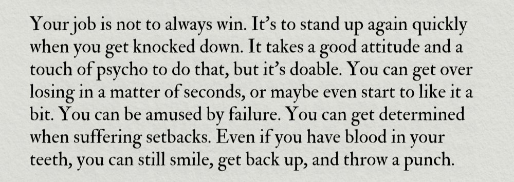 Stand up and smile, even if you have blood in your teeth